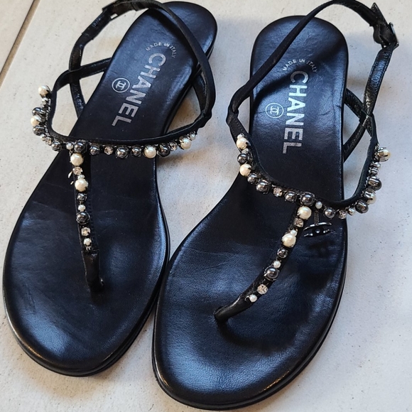 chanel studded sandals